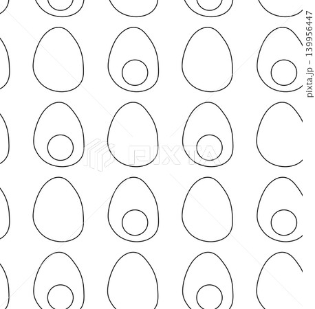 Boiled Egg whole and half seamless pattern hand drawn illustration. Vector Black and white graphic line art. Decorative element for cafe and restaurant menu, banners, posters, invitations, packaging Boiled Egg whole and half seamless pattern hand drawn illustration. Vector Black and white graphic line art. Decorative element for cafe and restaurant menu, banners, posters, invitations, packaging 139956447
