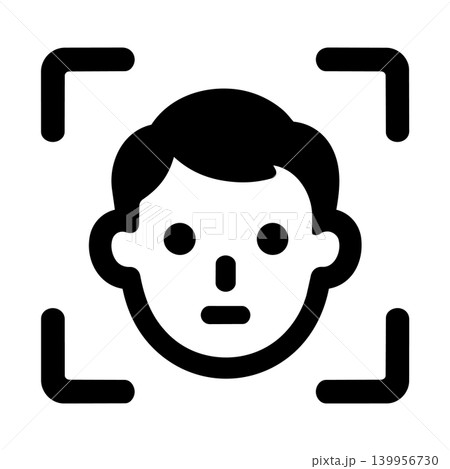 顔認証のアイコンイラスト 顔認証のアイコンイラスト 139956730