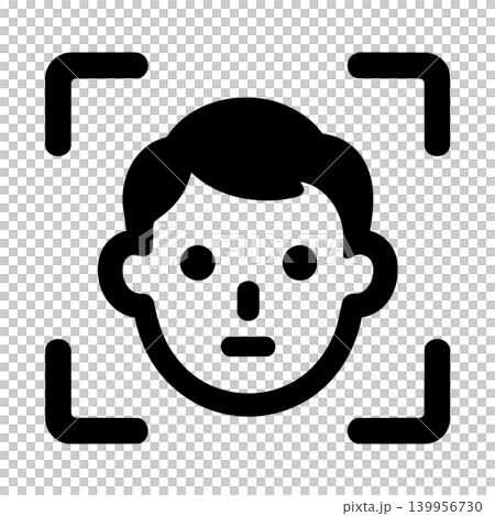 顔認証のアイコンイラスト 顔認証のアイコンイラスト 139956730
