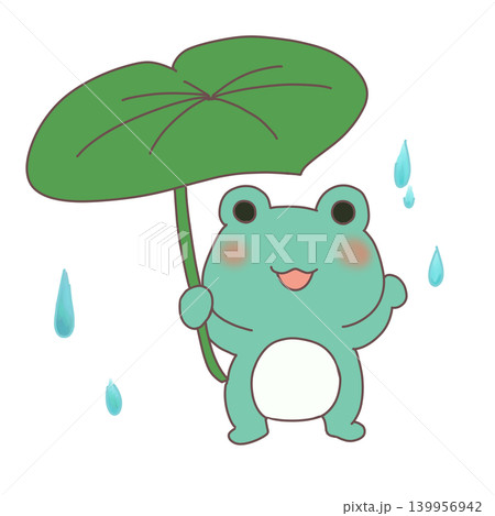 雨の日のミントカエル（葉傘） 139956942