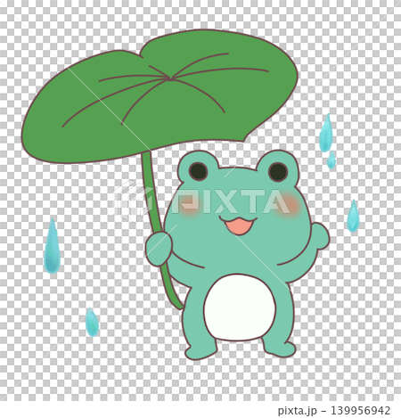 雨の日のミントカエル（葉傘） 139956942