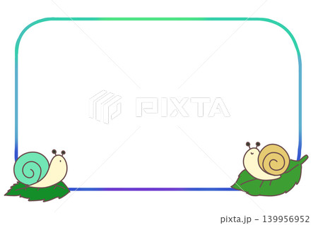 カタツムリの飾り枠（緑と黄） 139956952