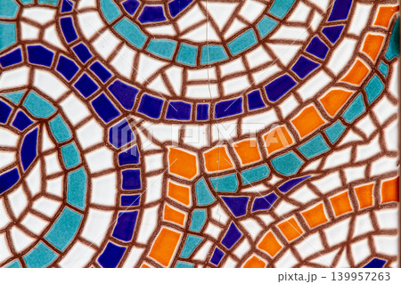 Abstract Arabic Inspired Ceramic Tile Pattern Background Abstract Arabic Inspired Ceramic Tile Pattern Background 139957263