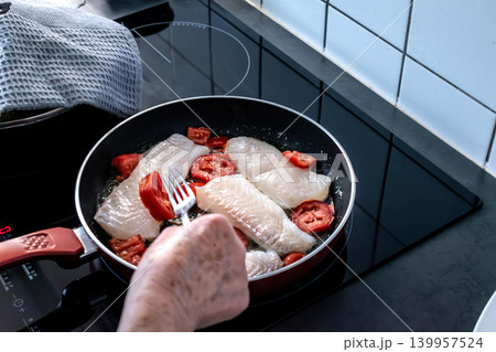 Pan fried white fish, healthy food, omega 3 and protein Pan fried white fish, healthy food, omega 3 and protein 139957524