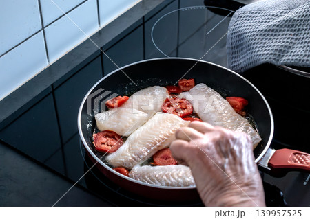 Pan fried white fish, healthy food, omega 3 and protein Pan fried white fish, healthy food, omega 3 and protein 139957525