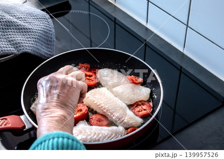 Pan fried white fish, healthy food, omega 3 and protein Pan fried white fish, healthy food, omega 3 and protein 139957526