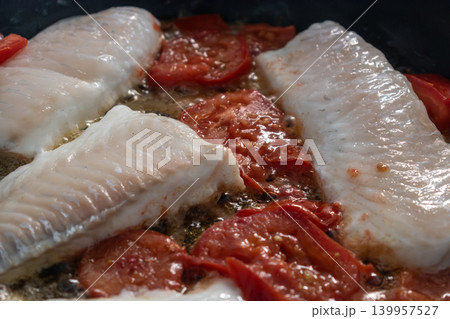Pan fried white fish, healthy food, omega 3 and protein Pan fried white fish, healthy food, omega 3 and protein 139957527
