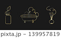 This features three elegant golden one line art illustrations. 139957819