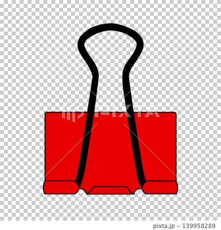 背景透過の正面を向いた赤いダブルクリップ イラスト 洗練された手書き風フラットデザイン 背景透過の正面を向いた赤いダブルクリップ イラスト 洗練された手書き風フラットデザイン 139958289
