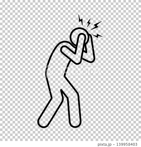 Headache line icon Headache line icon 139958403