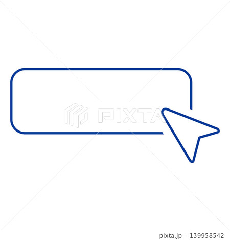 Arrow cursor and place frame vector icon, blue outline arrowhead computer mouse pointer cursor, UI UX interface 139958542