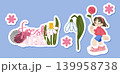 Spring Girl Snowdrop Sticker Set 139958738
