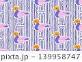 Playful Duck Seamless Pattern Design 139958747