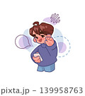 Smartphone Messaging Teen Character Illustration 139958763