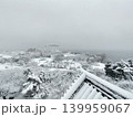 滋賀・長浜城から見た一面雪景色となった長浜の街並み 139959067