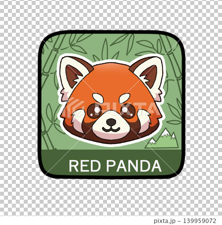 Cute icon illustration of a red panda Cute icon illustration of a red panda 139959072