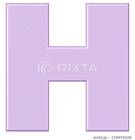 3D素材_アルファベット_H_紫 3D素材_アルファベット_H_紫 139959206