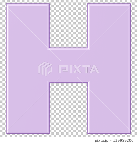 3D素材_アルファベット_H_紫 3D素材_アルファベット_H_紫 139959206
