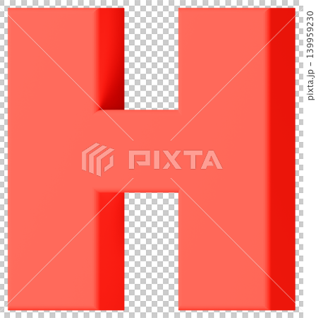 3D材質_字母_H_紅色 139959230