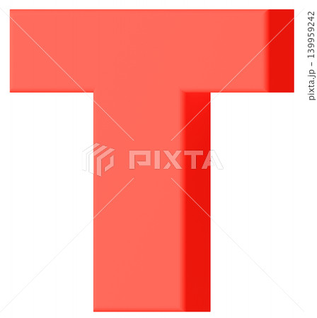 3D素材_アルファベット_T_赤 3D素材_アルファベット_T_赤 139959242
