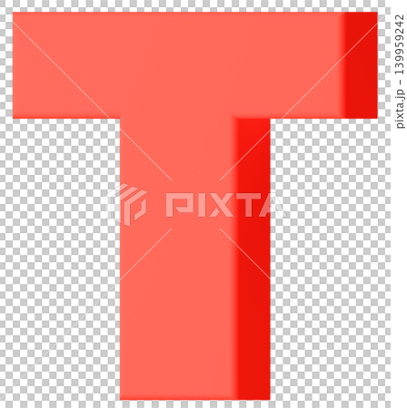 3D素材_アルファベット_T_赤 3D素材_アルファベット_T_赤 139959242