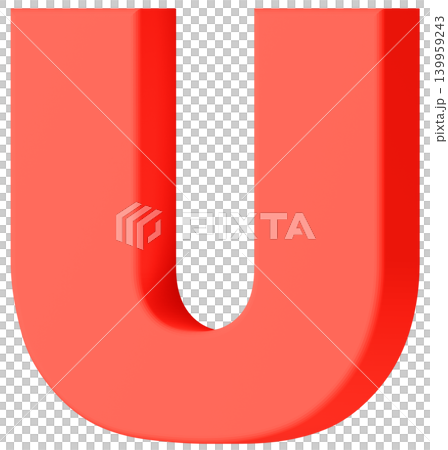 3D材質_字母_U_紅色 3D材質_字母_U_紅色 139959243