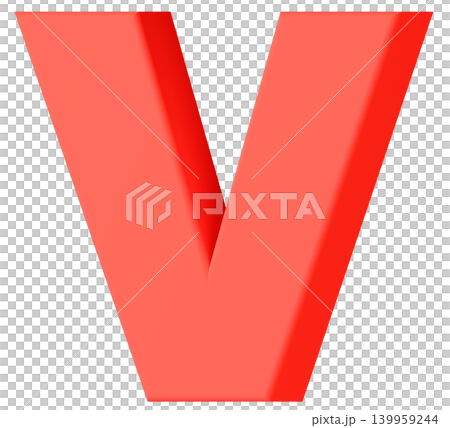 3D材質_字母_V_紅色 3D材質_字母_V_紅色 139959244