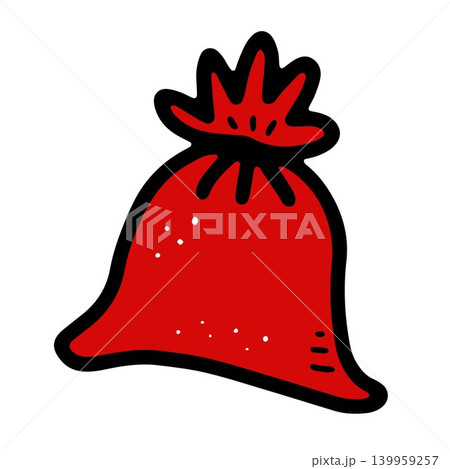 Doodle Santa Claus gift sack with snowflake ornament Doodle Santa Claus gift sack with snowflake ornament 139959257