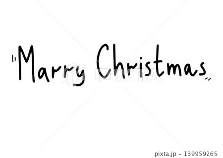 Doodle Merry Christmas lettering. Hand drawn festive phrase Doodle Merry Christmas lettering. Hand drawn festive phrase 139959265