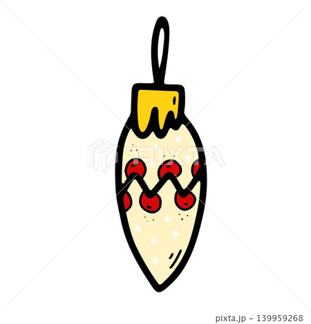Doodle Christmas ball image. Seasonal ornament Toy 139959268