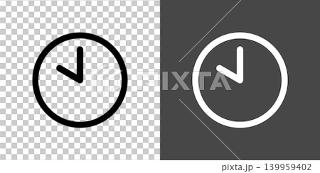 シンプルな時計や時刻のアイコンイラスト 10時 シンプルな時計や時刻のアイコンイラスト 10時 139959402