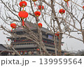 chinese temple with red lanterns 139959564