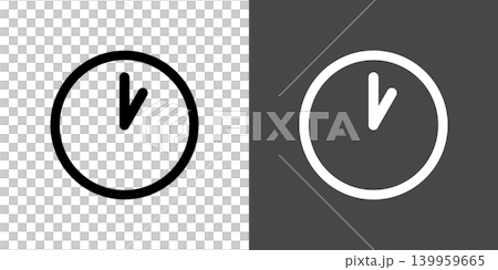 シンプルな時計や時刻のアイコンイラスト 1時 13時 139959665