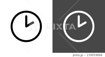 シンプルな時計や時刻のアイコンイラスト 2時 14時 シンプルな時計や時刻のアイコンイラスト 2時 14時 139959666