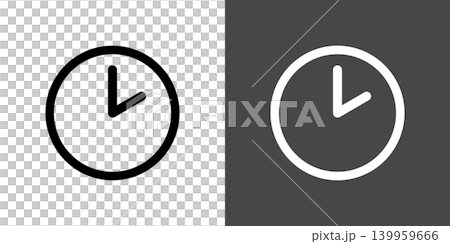 シンプルな時計や時刻のアイコンイラスト 2時 14時 シンプルな時計や時刻のアイコンイラスト 2時 14時 139959666