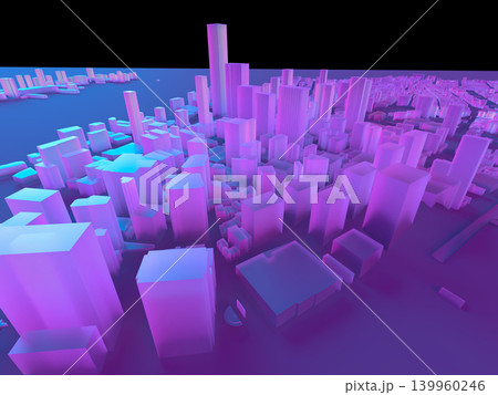 NYマンハッタンのビル群の3Dイラスト NYマンハッタンのビル群の3Dイラスト 139960246