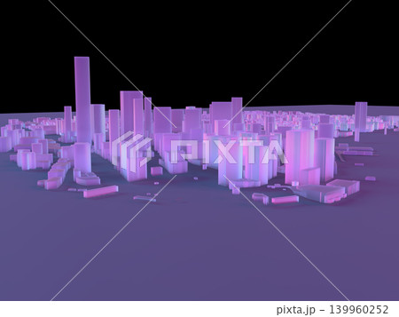 NYマンハッタンのビル群の3Dイラスト NYマンハッタンのビル群の3Dイラスト 139960252