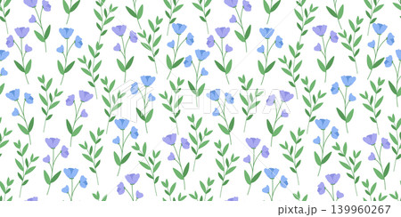 Beautiful garden and field flowers Seamless pattern. Vector illustration hand drawn in a flat style. Natural floral background. Beautiful garden and field flowers Seamless pattern. Vector illustration hand drawn in a flat style. Natural floral background. 139960267
