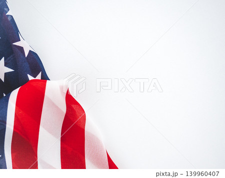 American flag on a white background American flag on a white background 139960407
