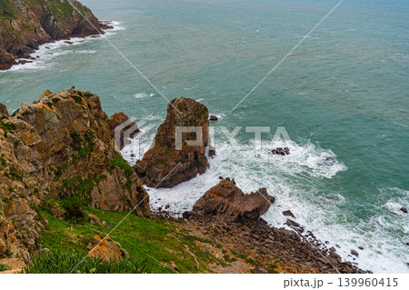Cabo da Roca cliff over Atlantic ocean Portugal Cabo da Roca cliff over Atlantic ocean Portugal 139960415