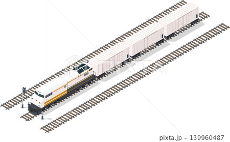 Cargo freight train on railway Cargo freight train on railway 139960487