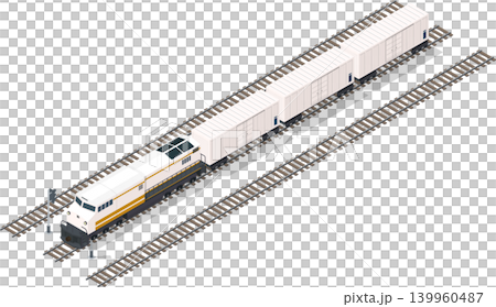 Cargo freight train on railway Cargo freight train on railway 139960487