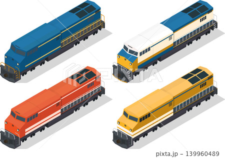 Freight train locomotive stock vector illustration 139960489