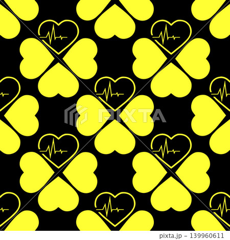 simple seamless pattern of yellow hearts on a black background, texture, design simple seamless pattern of yellow hearts on a black background, texture, design 139960611