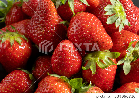 Pattern of juicy strawberries close up Pattern of juicy strawberries close up 139960816