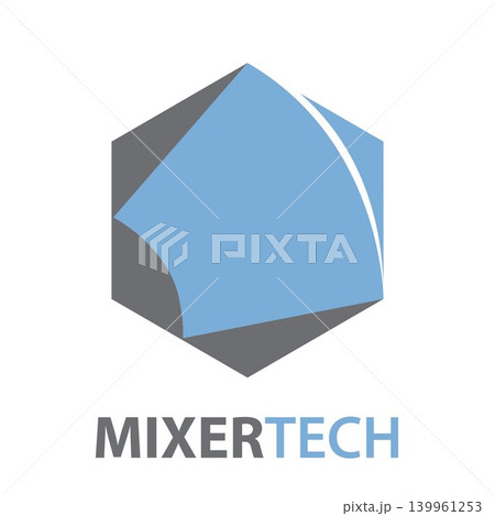 Concrete drum mixer hexagon logo Concrete drum mixer hexagon logo 139961253