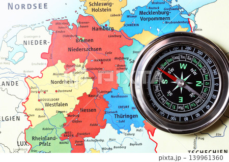 Compass On Map Of Germany 139961360