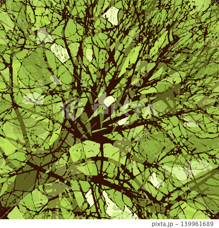 Realistic green natural tree bare branches silhouette on a white background. Tracing a tree branch. Not AI, Vector illustration Realistic green natural tree bare branches silhouette on a white background. Tracing a tree branch. Not AI, Vector illustration 139961689