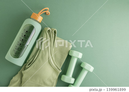 Fitness accessories promoting healthy lifestyle and home workout Fitness accessories promoting healthy lifestyle and home workout 139961899