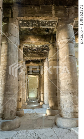 Beautiful interiors and ancient hieroglyphs in the Temple of Seti I in Abydos, Egypt. Beautiful interiors and ancient hieroglyphs in the Temple of Seti I in Abydos, Egypt. 139962271